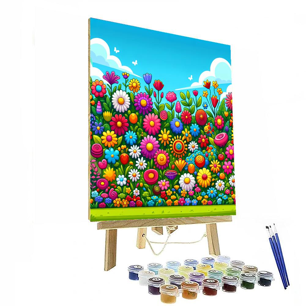 Cheerful Garden Flowers Paint By Numbers Kits