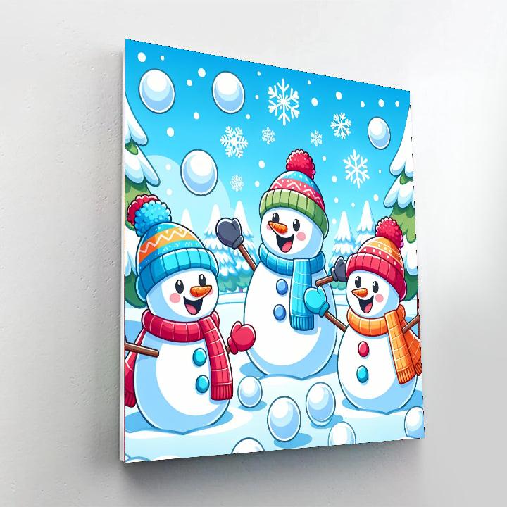Sassy Snowman Showdown Paint By Color