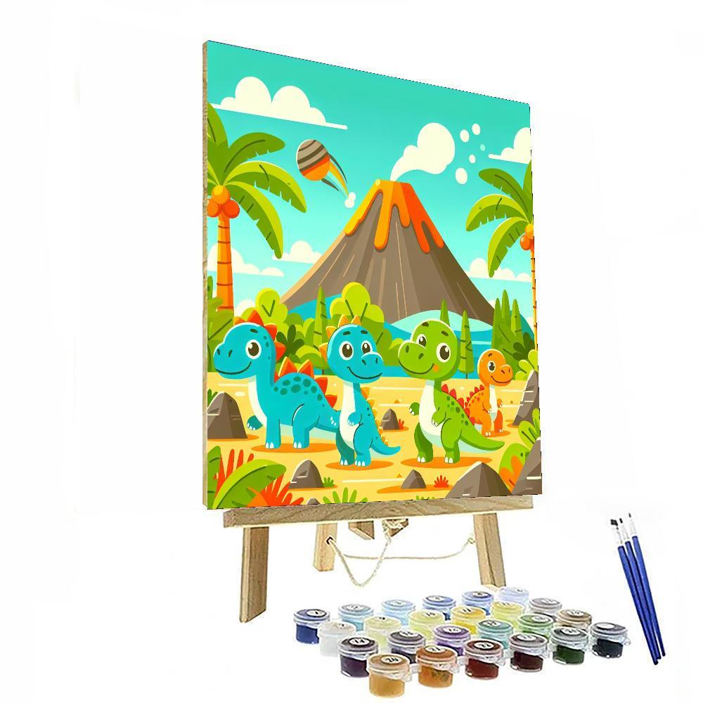 Playful Dinosaur Valley Painting By Numbers Kit