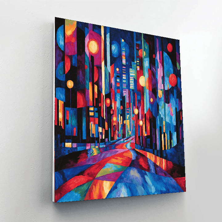 Georgia O'Keeffe Inspired City Lights Nocturne  Paint By Color