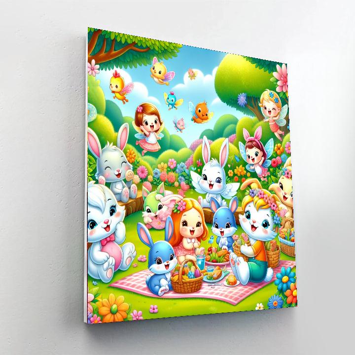 Sunny Garden Gathering Paint By Numbers Art