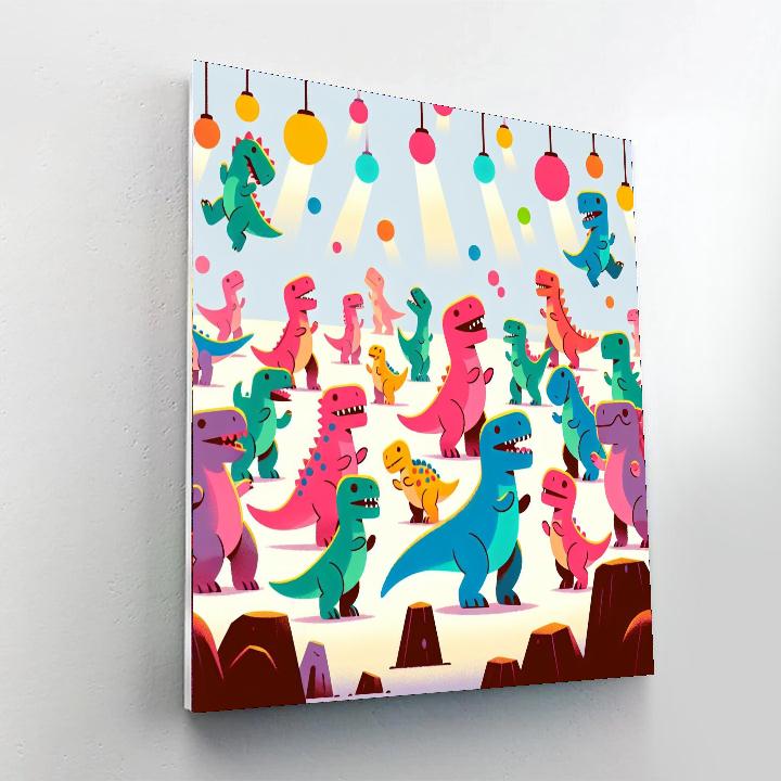 Dino Disco Dance Painting By Numbers Kit