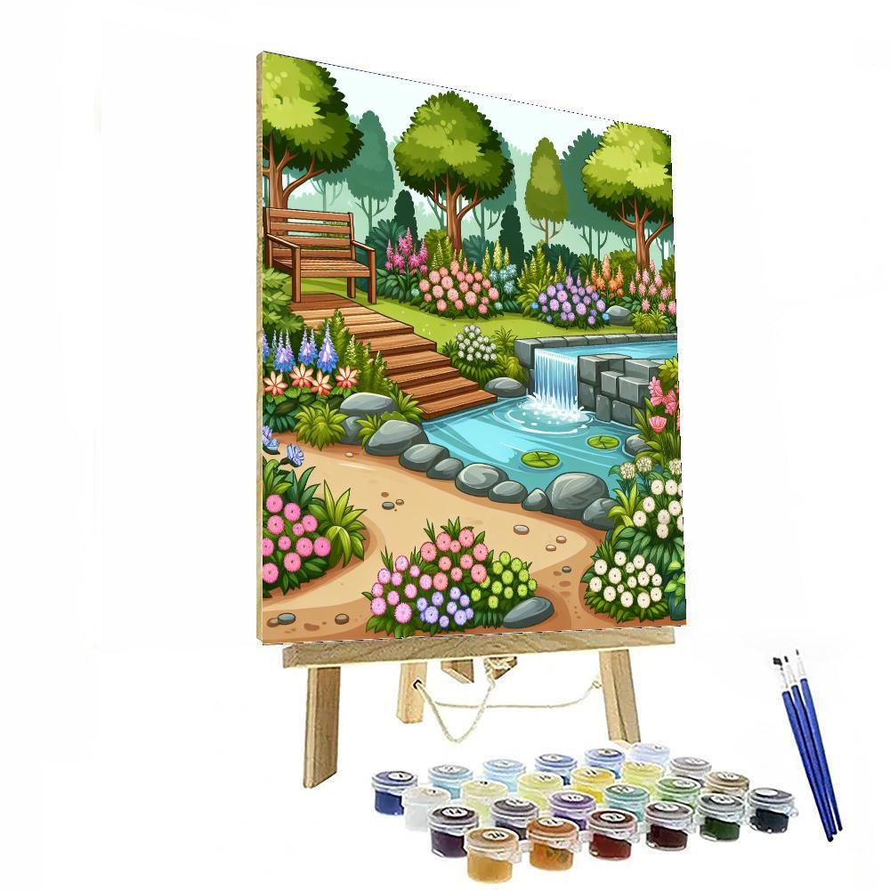 Peaceful Garden Hideaway Painting Number Kit