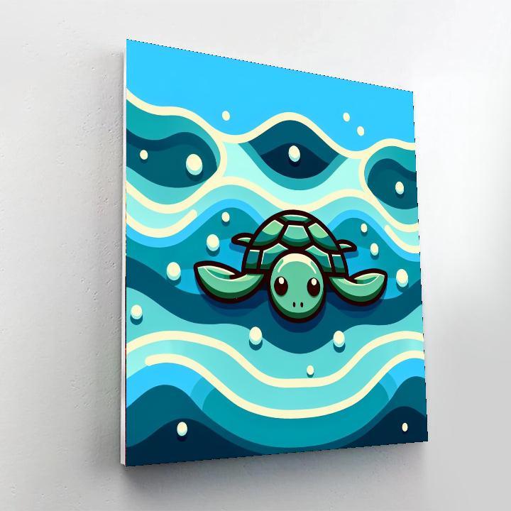 Sailing Sea Turtle Tale Number Painting