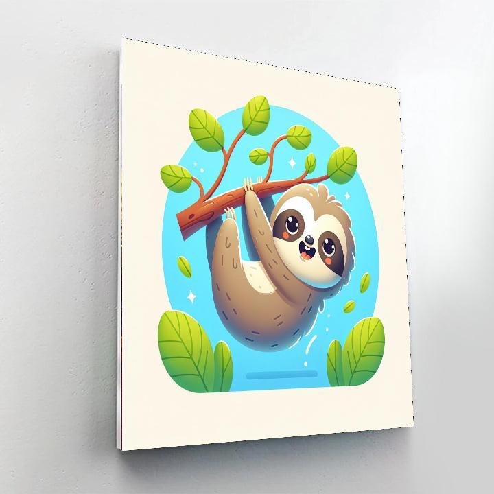 Adorable Baby Sloth Painting By Numbers Kit