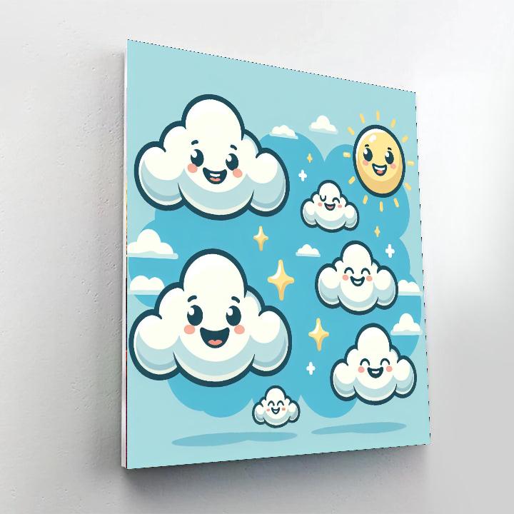 Giggling Cloud Friends Painting By Numbers Kit