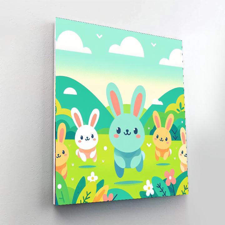 Bouncy Bunny Hopping Paint By Numbers