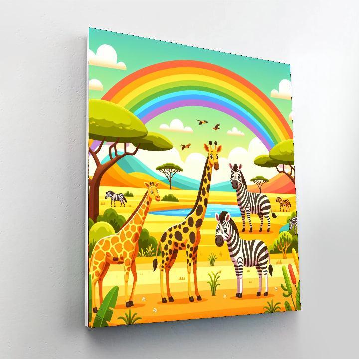 Rainbow Safari Journey Number Painting