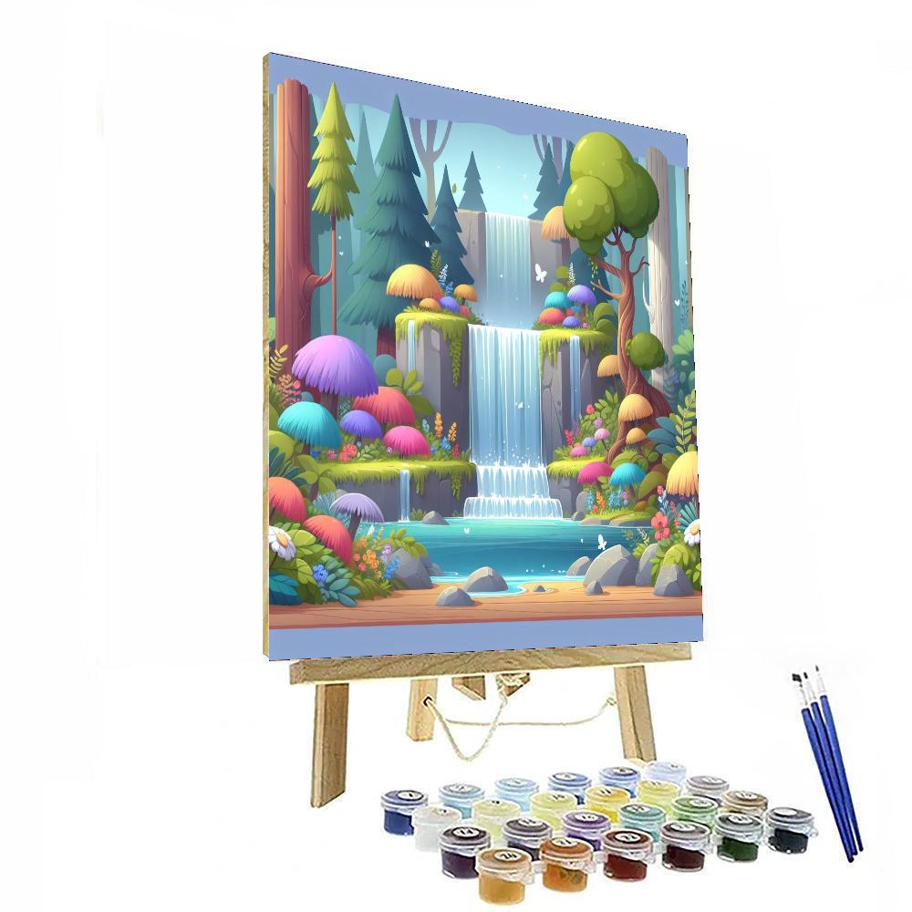 Whimsical Waterfall Whirl Painting Number Kit
