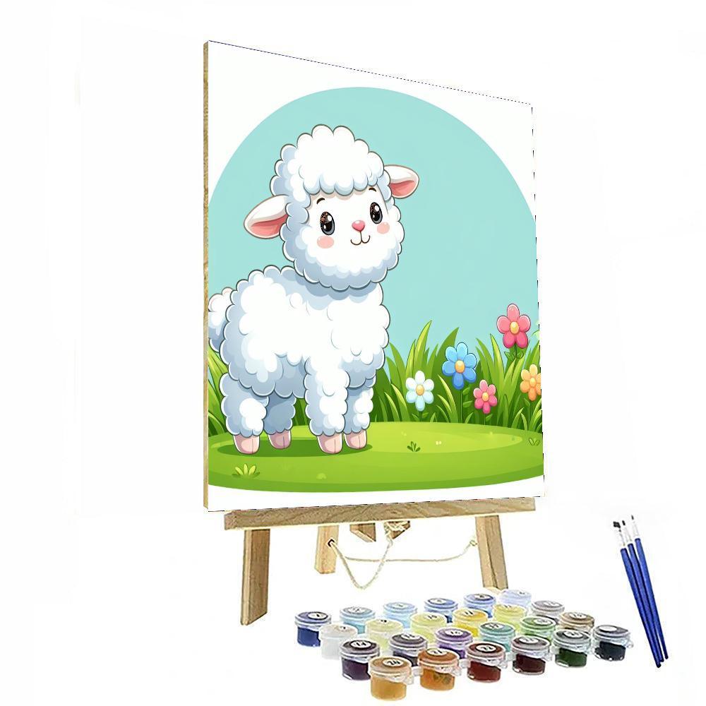 Sweet Baby Lamb DIY Paint By Numbers