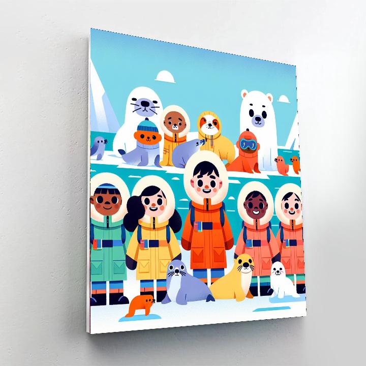 Playful Polar Expedition Number Painting