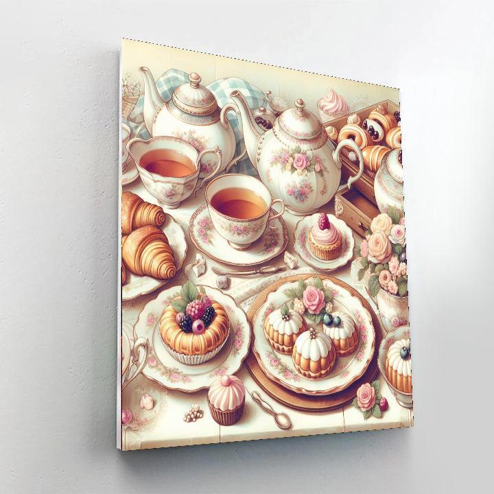 Vintage Tea Party Delight Numbered Painting Kits