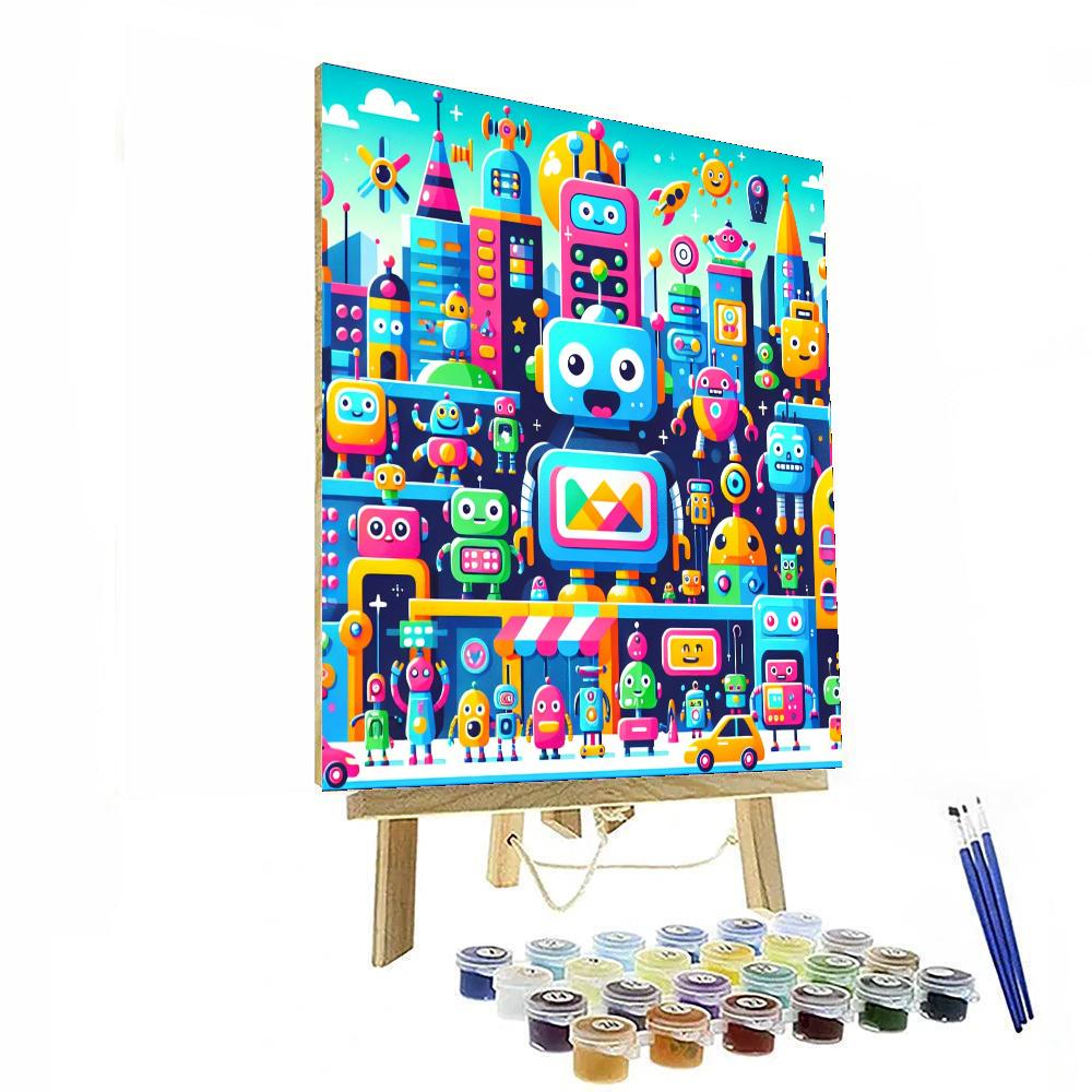 Joyful Robot Adventures Paint By Numbers