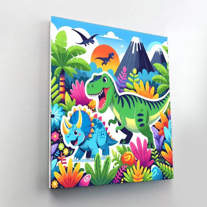 Joyful Dinosaur Adventures Numbered Painting Kits
