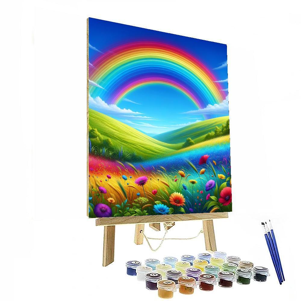 Radiant Rainbow Over The Hills Paint By Color