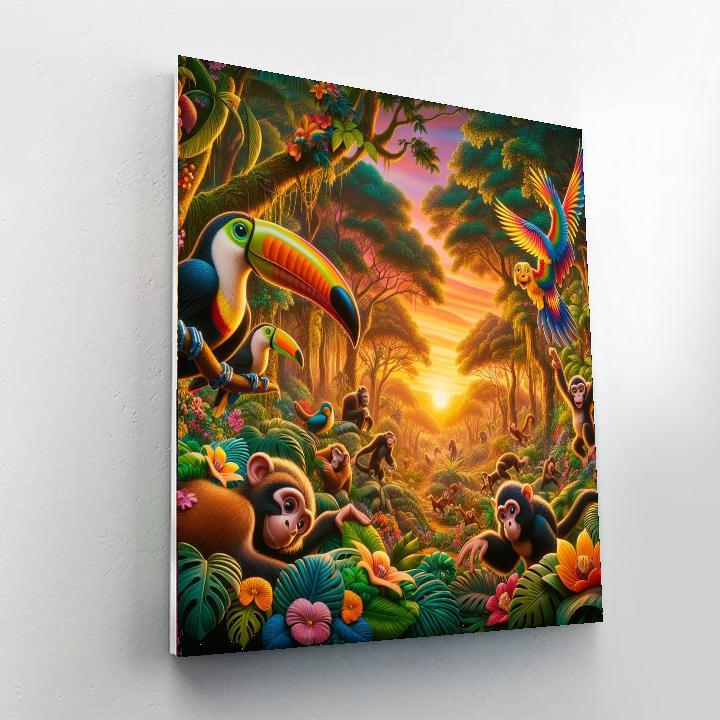 Enchanted Rainforest For Kids Numbered Painting Kits
