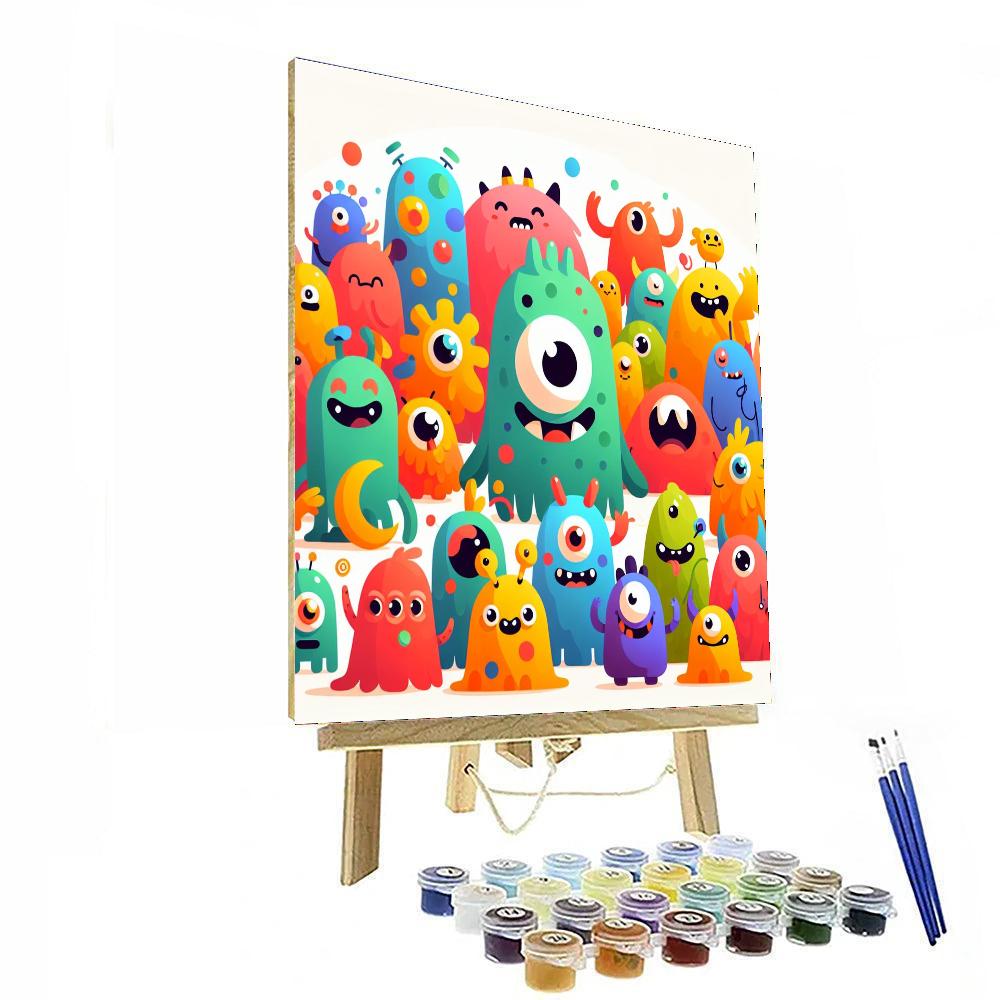 Playful Monster Mayhem Painting Number Kit
