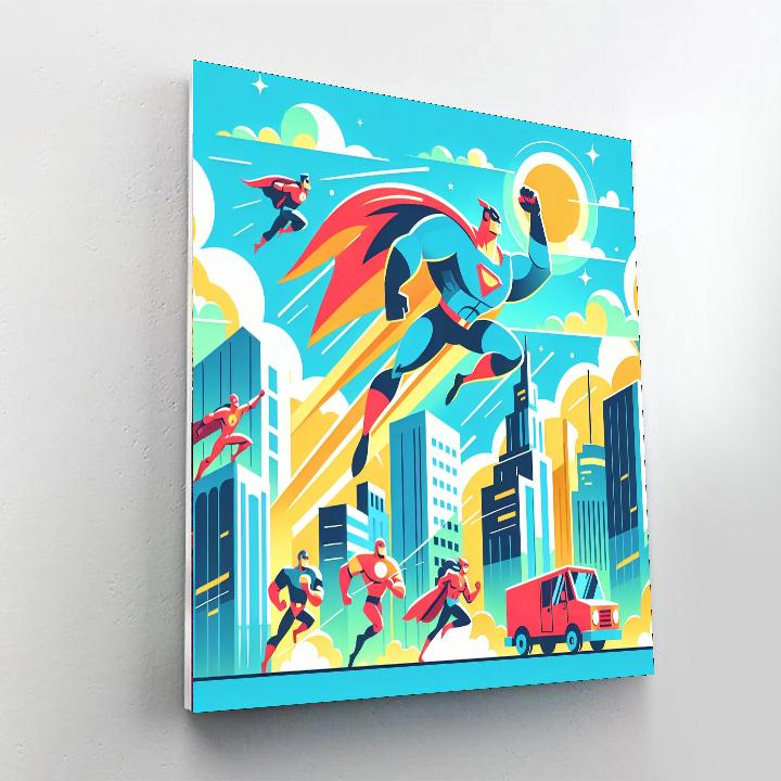 Superhero City Adventures Paint By Numbers Art