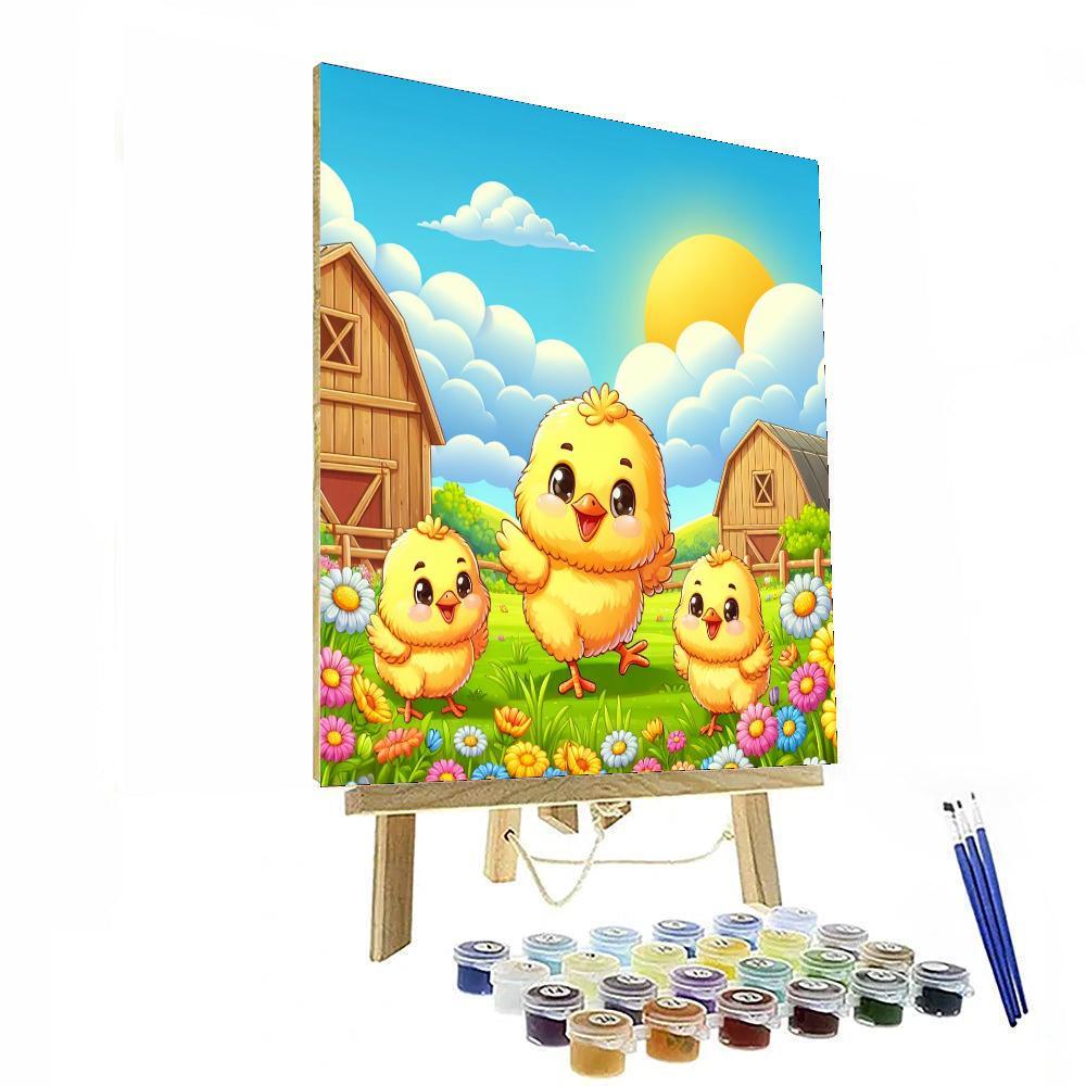Cheery Chicks In Spring Paint By Numbers