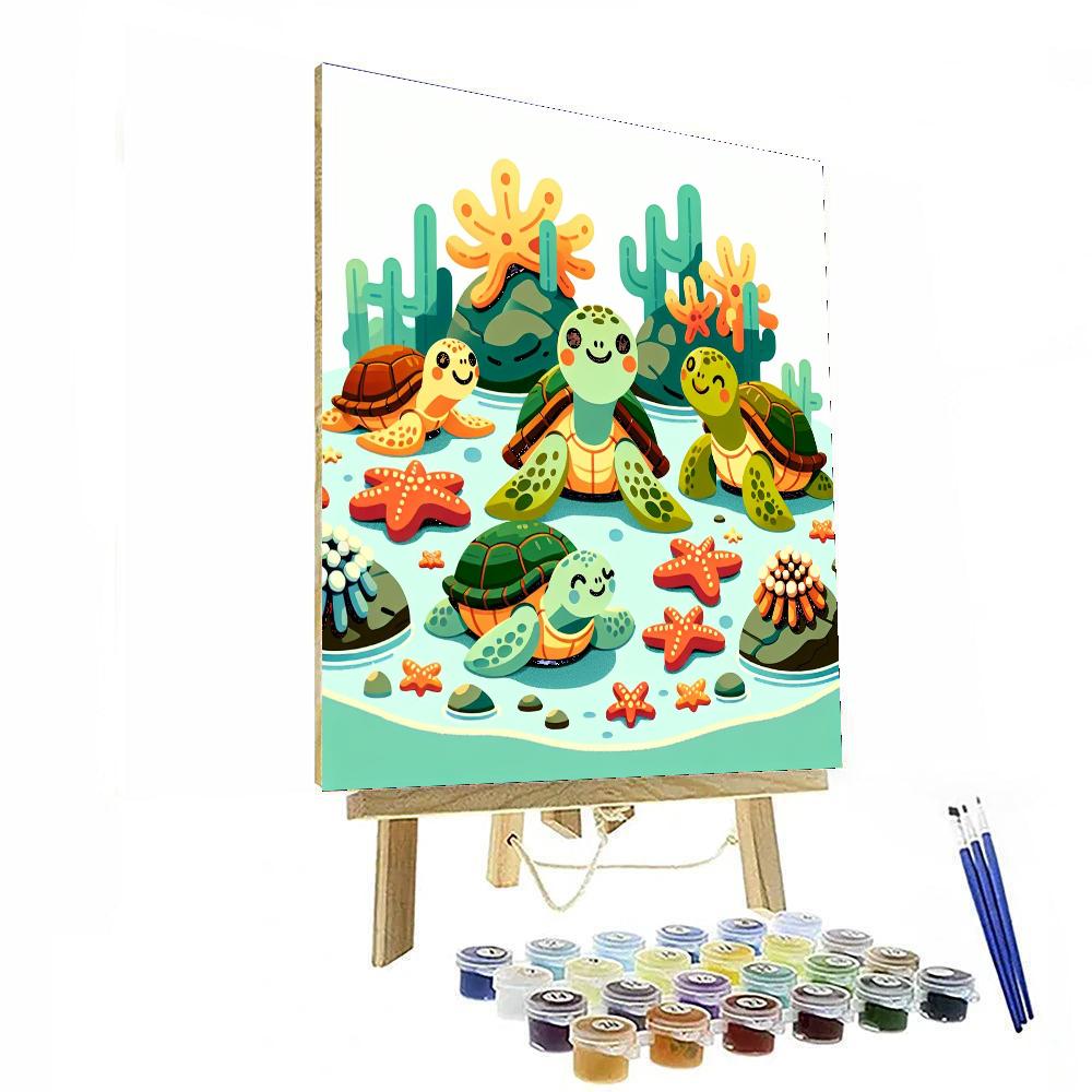 Tranquil Turtle Tidepool Numbered Painting Kits