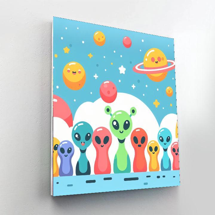 Outer Space Alien Friends Numbered Painting Kits
