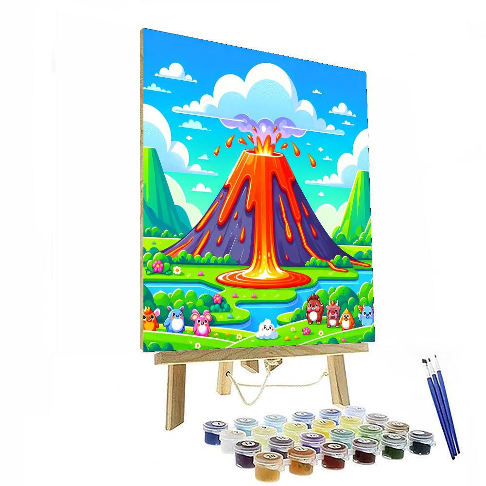Vibrant Volcano Valley Numbered Painting Kits