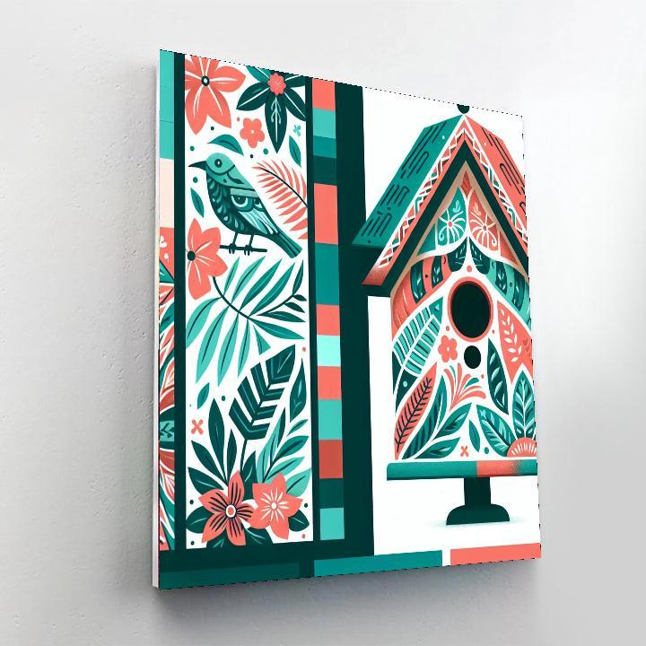 Tropical Harmony Birdhouse Paint By Number