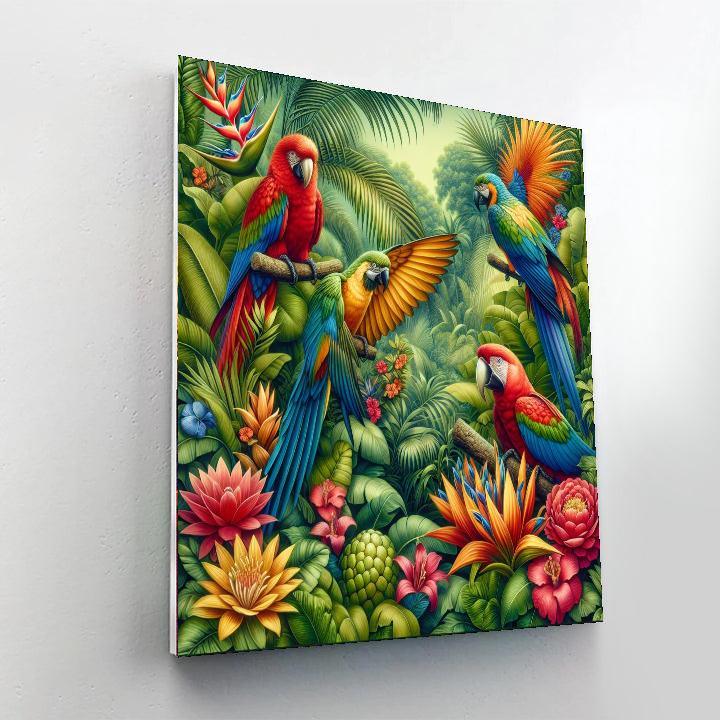 Exotic Birds In Paradise Numbered Painting Kits