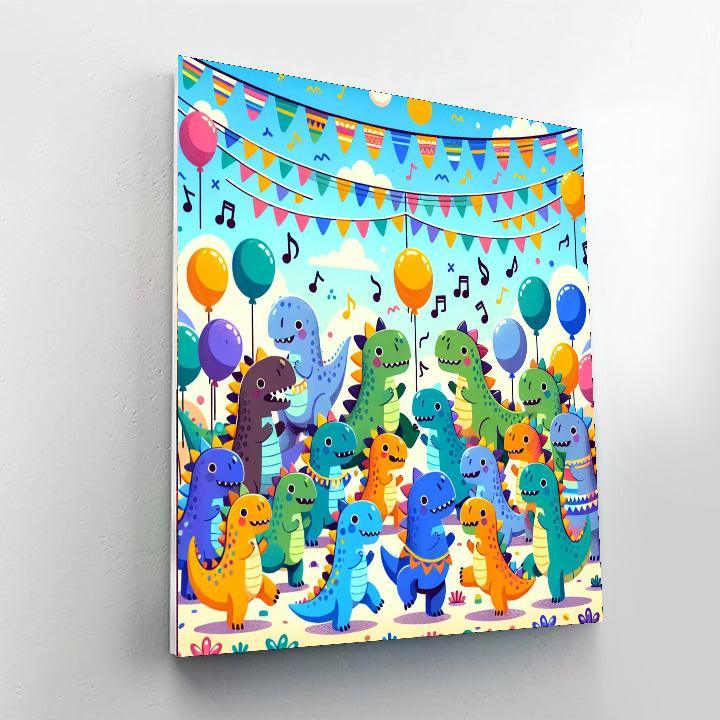 Silly Dinosaur Dance Party Number Painting
