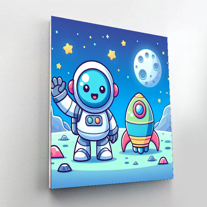 Space Robot League Number Painting