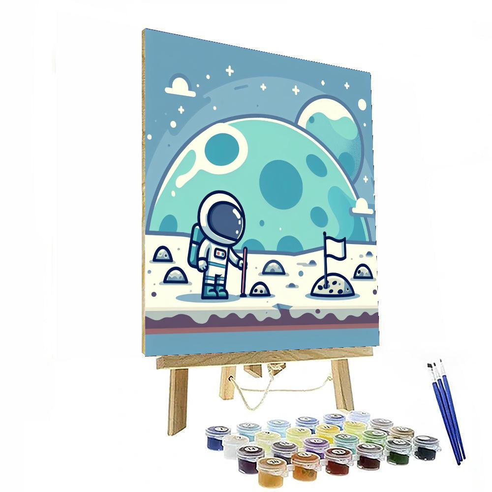Astronaut's Moonwalk Paint By Number