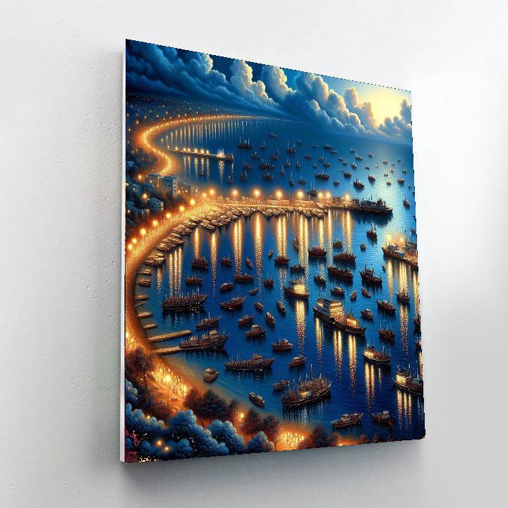 Evening Harbor Reflections Paint By Number