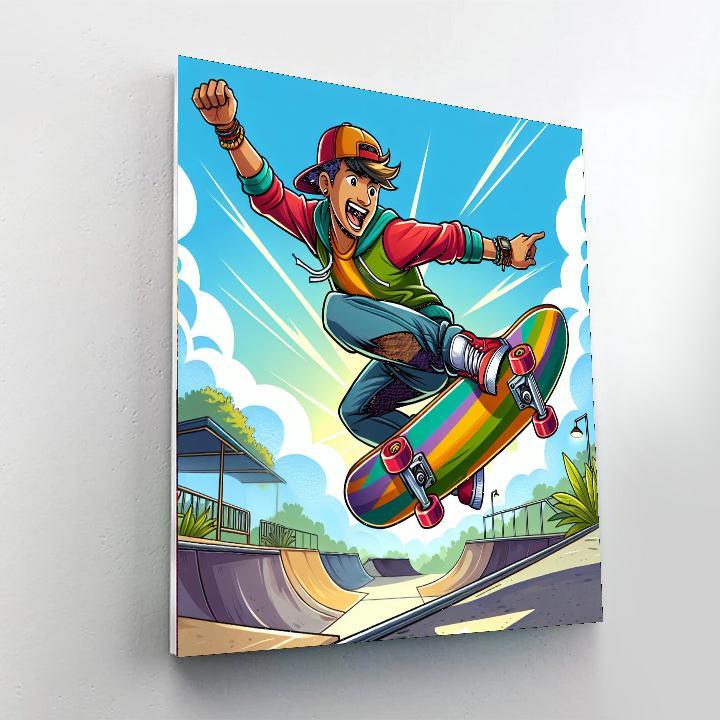 Energetic Skater Numbered Painting Kits