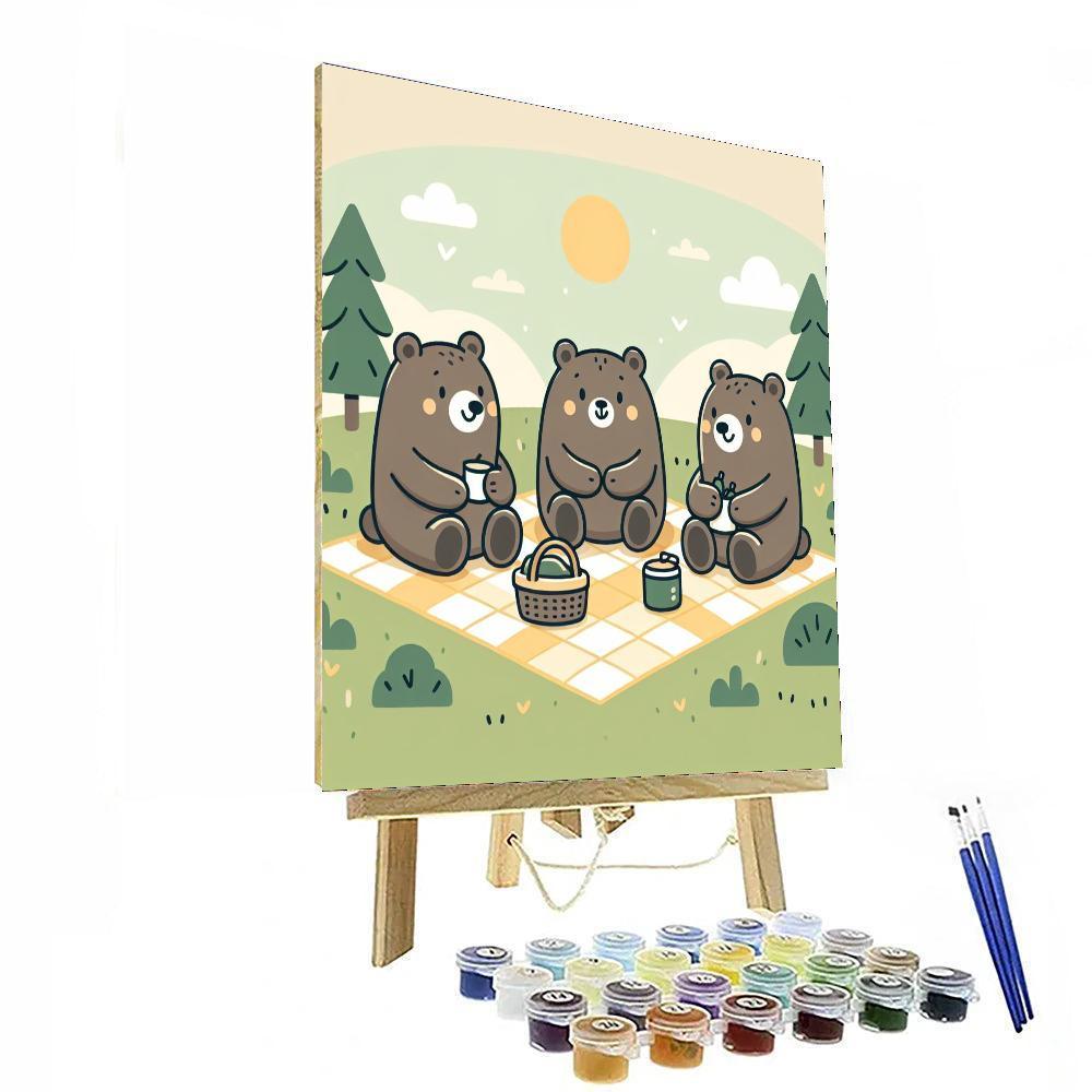 Charming Bear Picnic Numbered Painting Kits