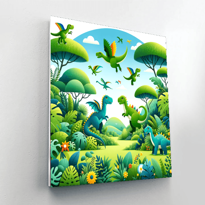 Playful Dinosaurs Painting Number Kit