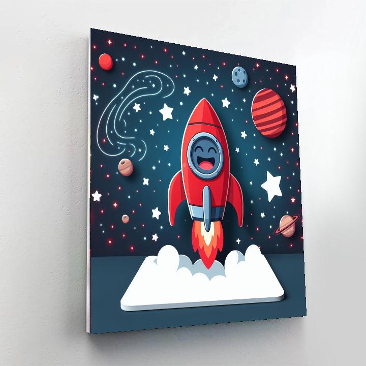 Exciting Rocket Painting By Numbers Kit
