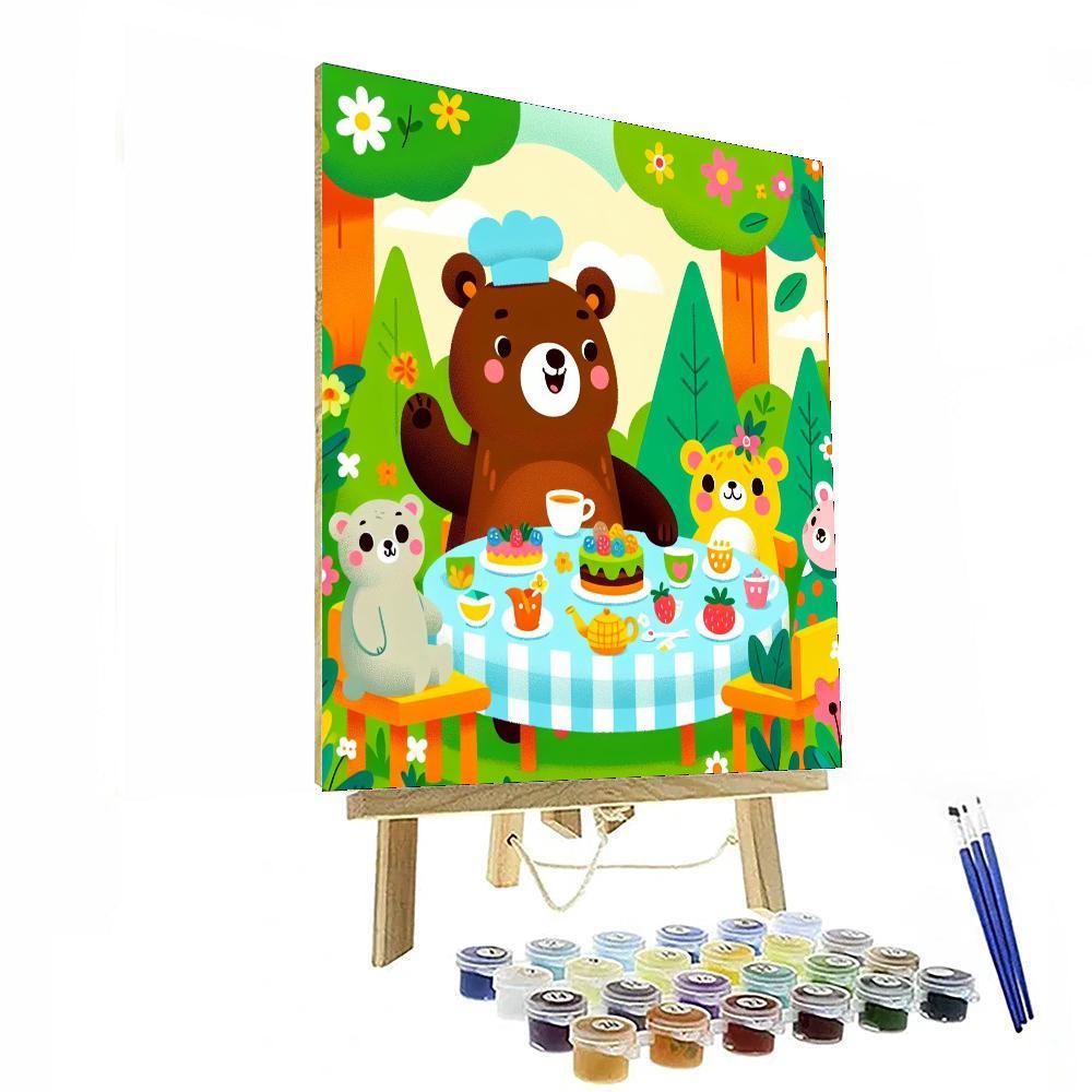 Cuddly Bear Tea Party Numbered Painting Kits