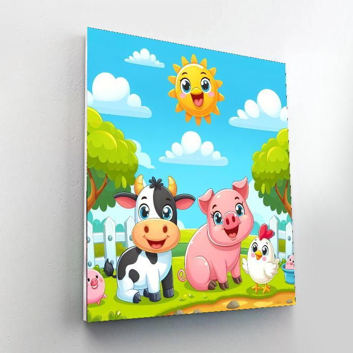 Colorful Farmyard Fun Painting By Numbers Kit
