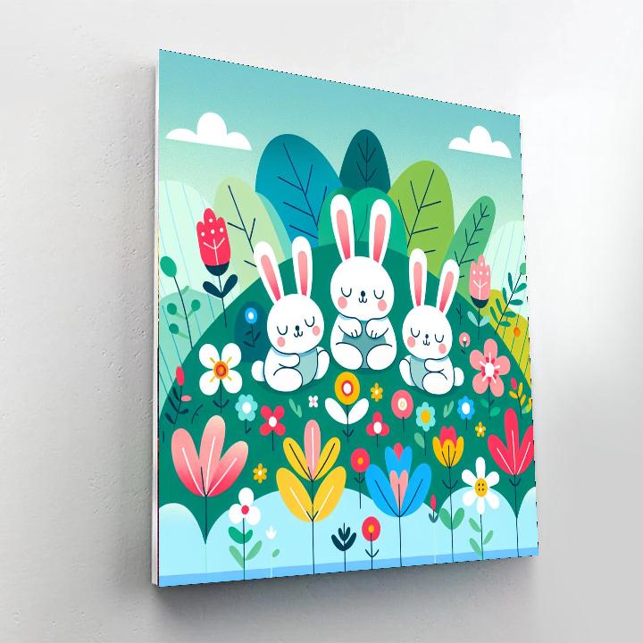 Bunny’s Blooming Bower Paint By Numbers