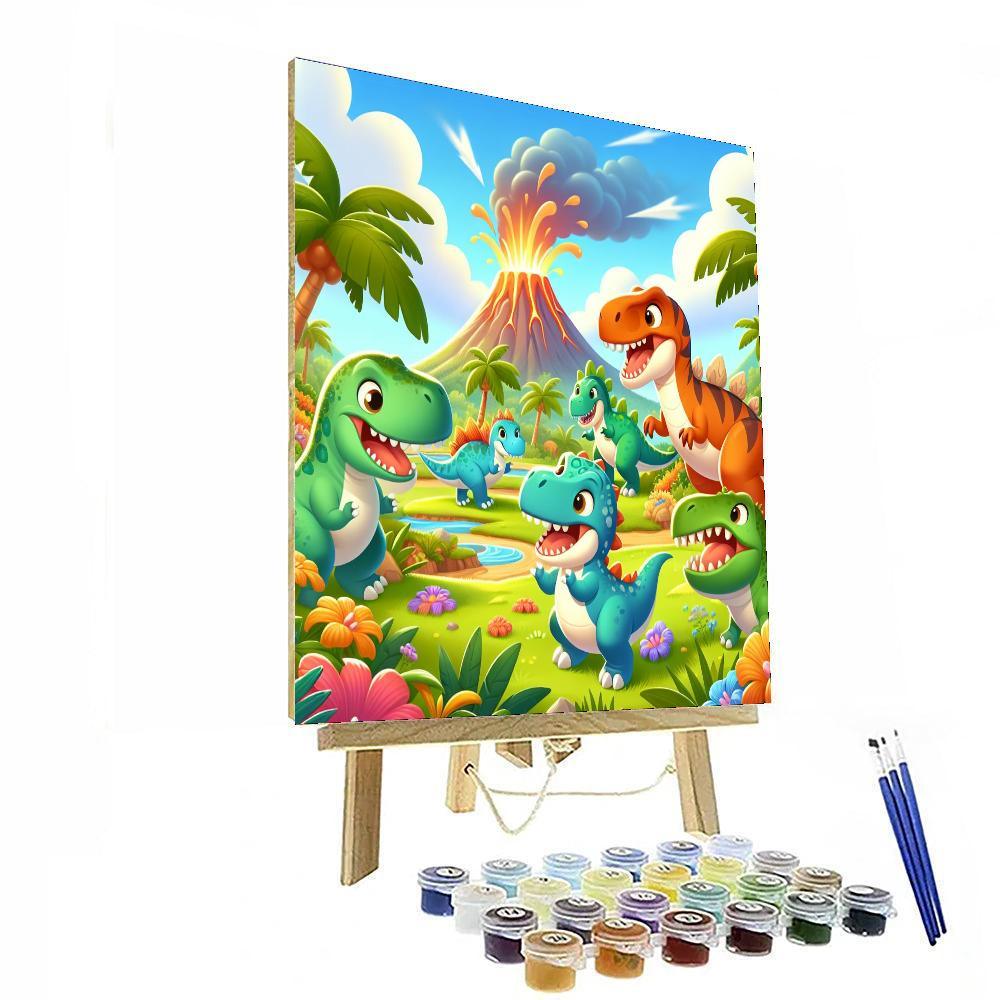 Dino World Adventure Paint By Numbers Art