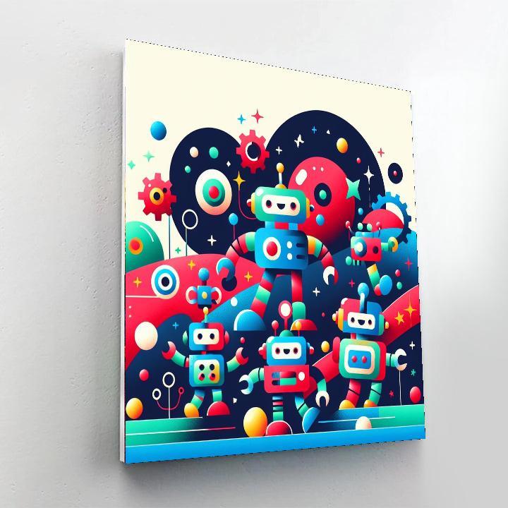 Happy Robot Adventures Paint By Color