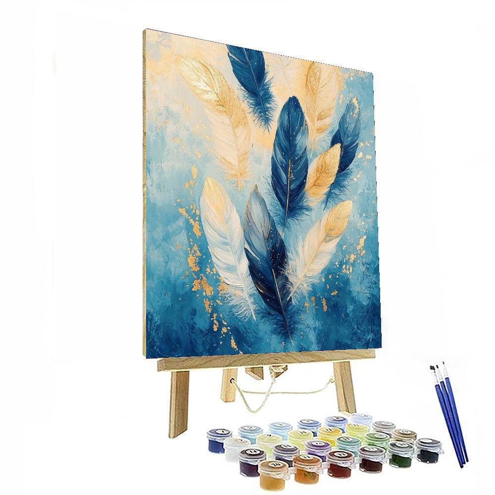 Leonardo Da Vinci Inspired Celestial Feathers  Paint By Numbers Art