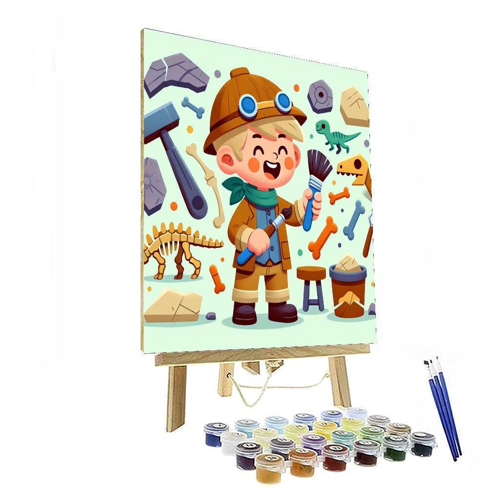 Dinosaur Excavation Number Painting