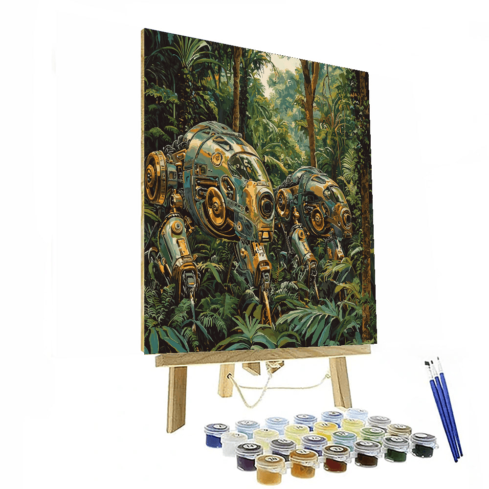 Salvador Dali Inspired Surreal Mechanized Jungle  Paint By Numbers Kits