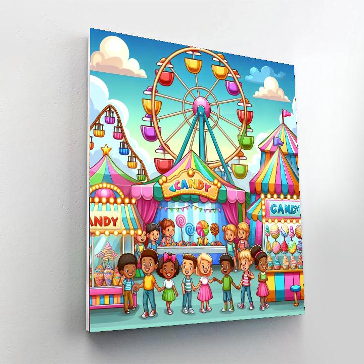Jolly Fairground Paint By Numbers Art