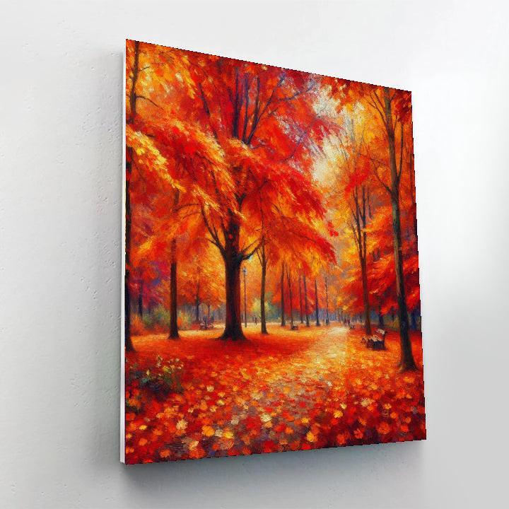 Vivid Autumn Park Scene Paint By Numbers Art