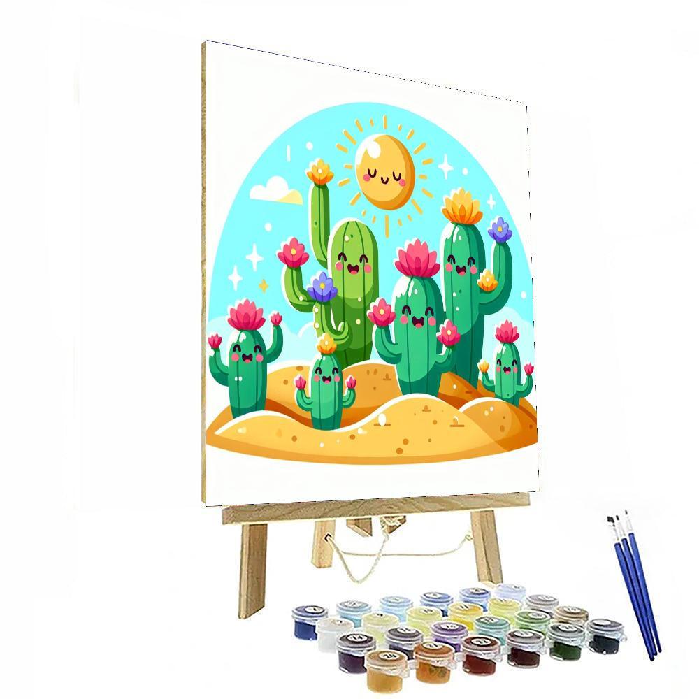 Cheery Cactus Garden Paint By Numbers