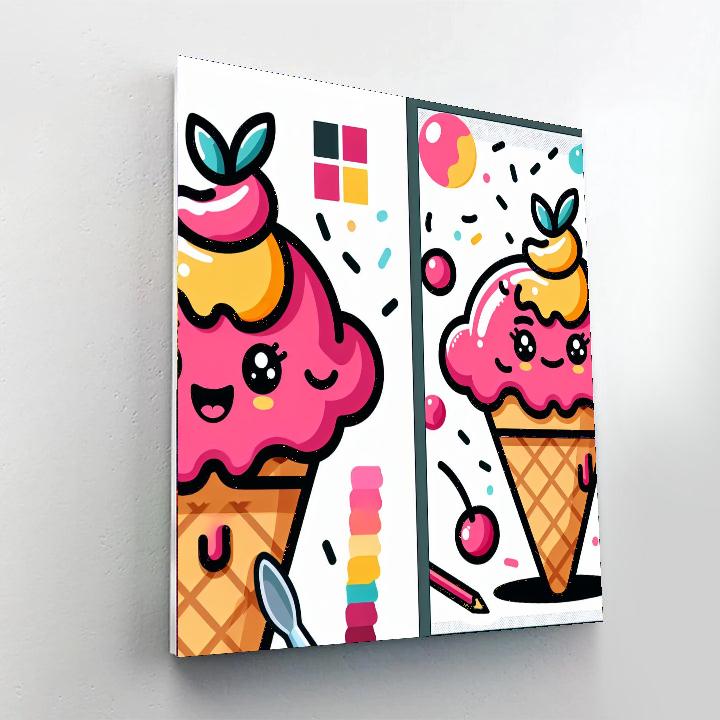 Sassy Ice Cream Monster Painting By Numbers Kit