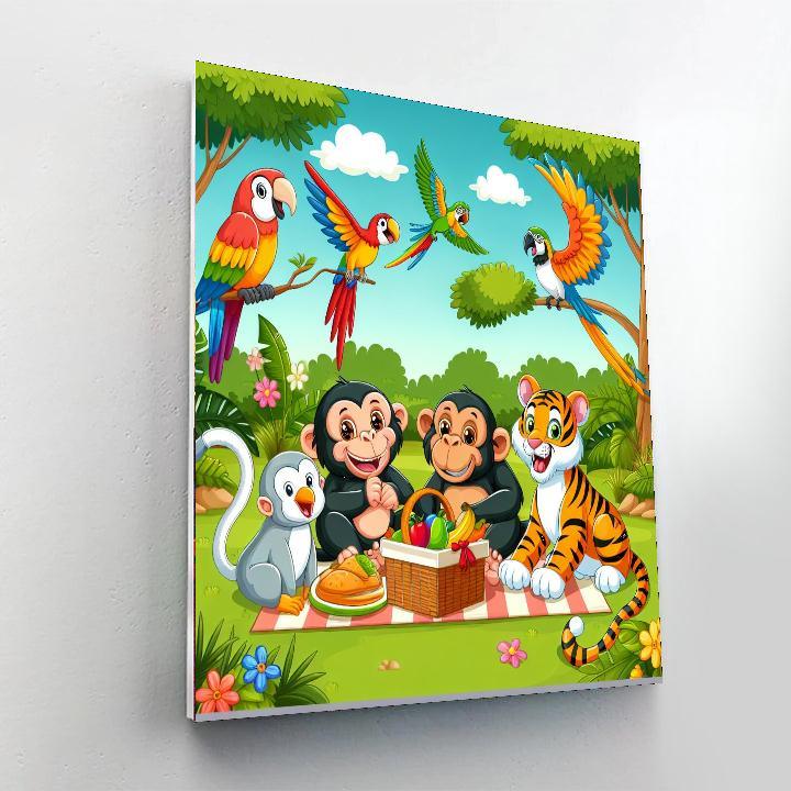 Delightful Jungle Picnic Number Painting