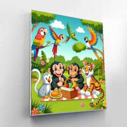 Delightful Jungle Picnic Number Painting